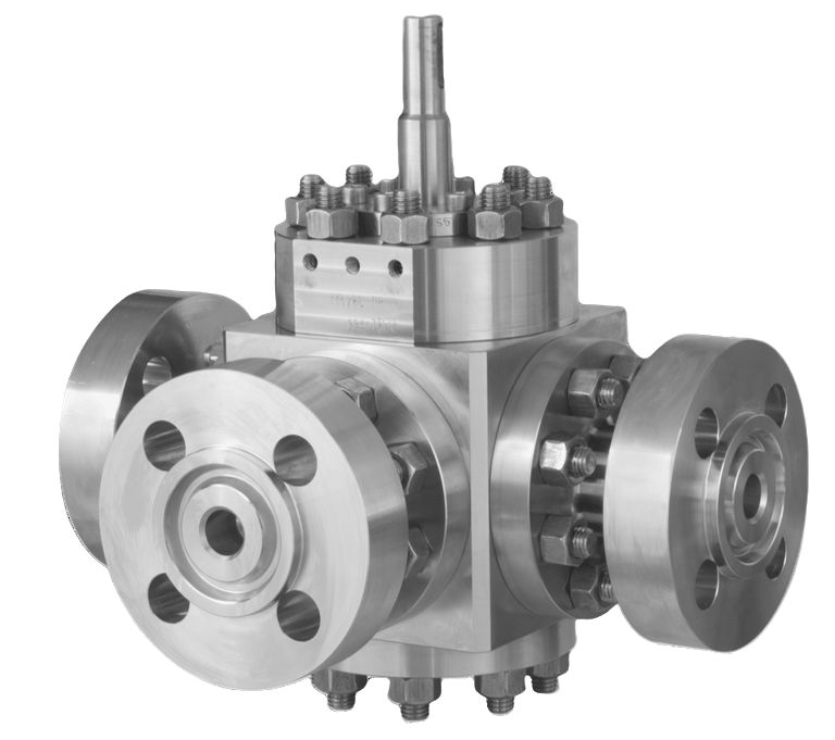 Meerweg-kogelkraan, trunnion-type